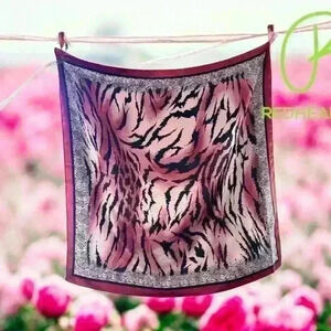 Lovely pink and black shimmery satin like scarf- no tags but lovely fun addition